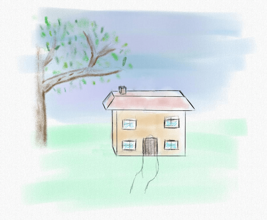 House drawing test using myPaint